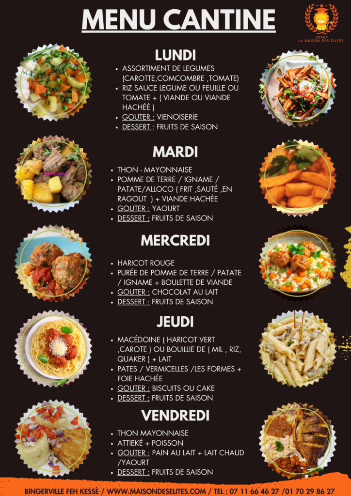 menu cantine pro